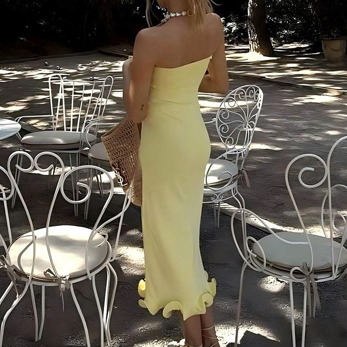 Solid Tube Top Maxi Dress